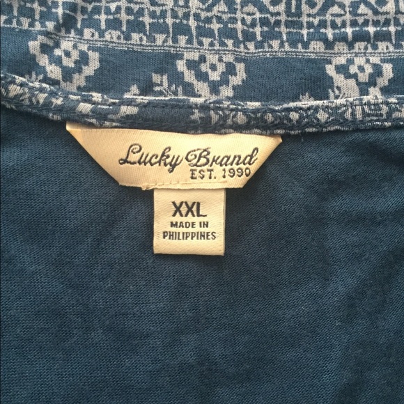 Lucky Brand scoop neck blue printed tee dress - Picture 3 of 8